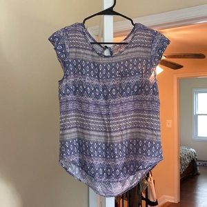 Rose & Thyme Small purple tribal print shirt